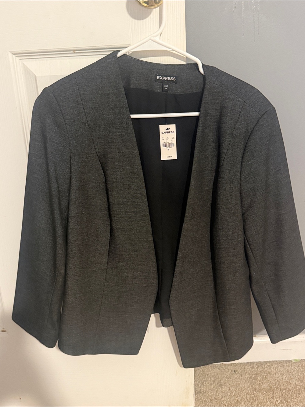 Express Women’s Open-Front Dark Gray Blazer size 12- NWT!